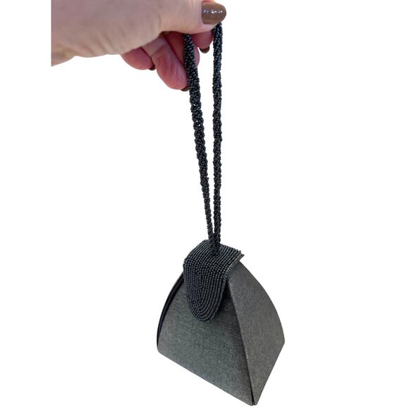 Bridal Formal Evening Hand Bag Purse Shoulder Clutch Beaded Strap Flap Closure - Picture 8 of 16